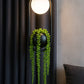 Hdc Modern Black Pendant Light with Glass Globe Hanging LED Lamp with Planter Pot