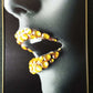 Hdc Golden Makeup Woman Lips with Gems Portraits Aesthetic Wall Art Poster for Living Room, Home & Wall Decor