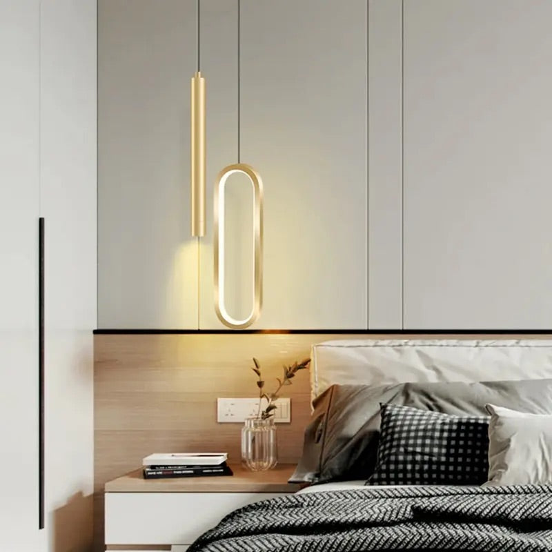 Hdc 2 Light Modern Led Oval Gold Spot Pendant Lamp - Tricolor