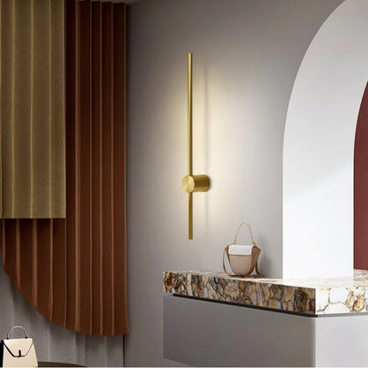 HDC Led Gold Long Tube Wall Light- Tricolor