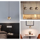 HDC 1 Light Led Amber/Smoke Glass Pendant Ceiling Light - Warm White