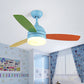 Hdc 36" Blue Led Fan Ceiling Fan Chandelier For Kids Bedroom- Tricolor