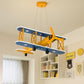 Hdc Retro Airplane Chandelier Boy Bedroom Children's Room Lamp American Creative Led Iron Fighter Kids Room Chandelier