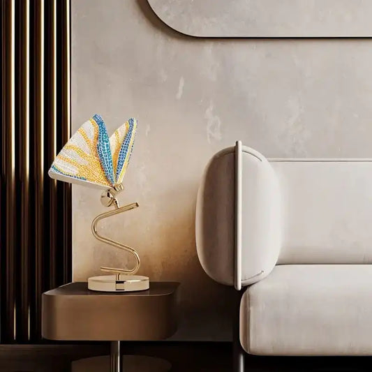 HDC Led Rainbow Butterfly Gold Desk Table Lamp Gold Base For Home And Office Use - Warm White