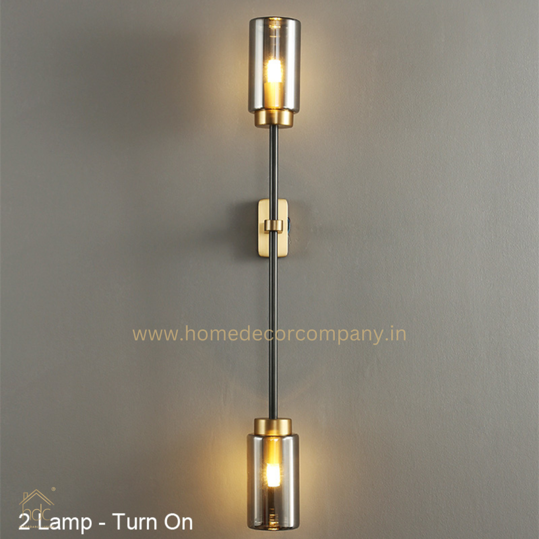 HDC Luxury wall lamp Hotel Living Room Smokey Gray Glass Lamps Post Modern Wall Light