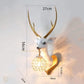 Hdc Royal Deer Head Big Horns European Creative Wall Lamp Bedroom Bedside Lamp - White