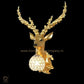 Hdc Royal Deer Head Big Horns European Creative Wall Lamp Bedroom Bedside Lamp - Gold