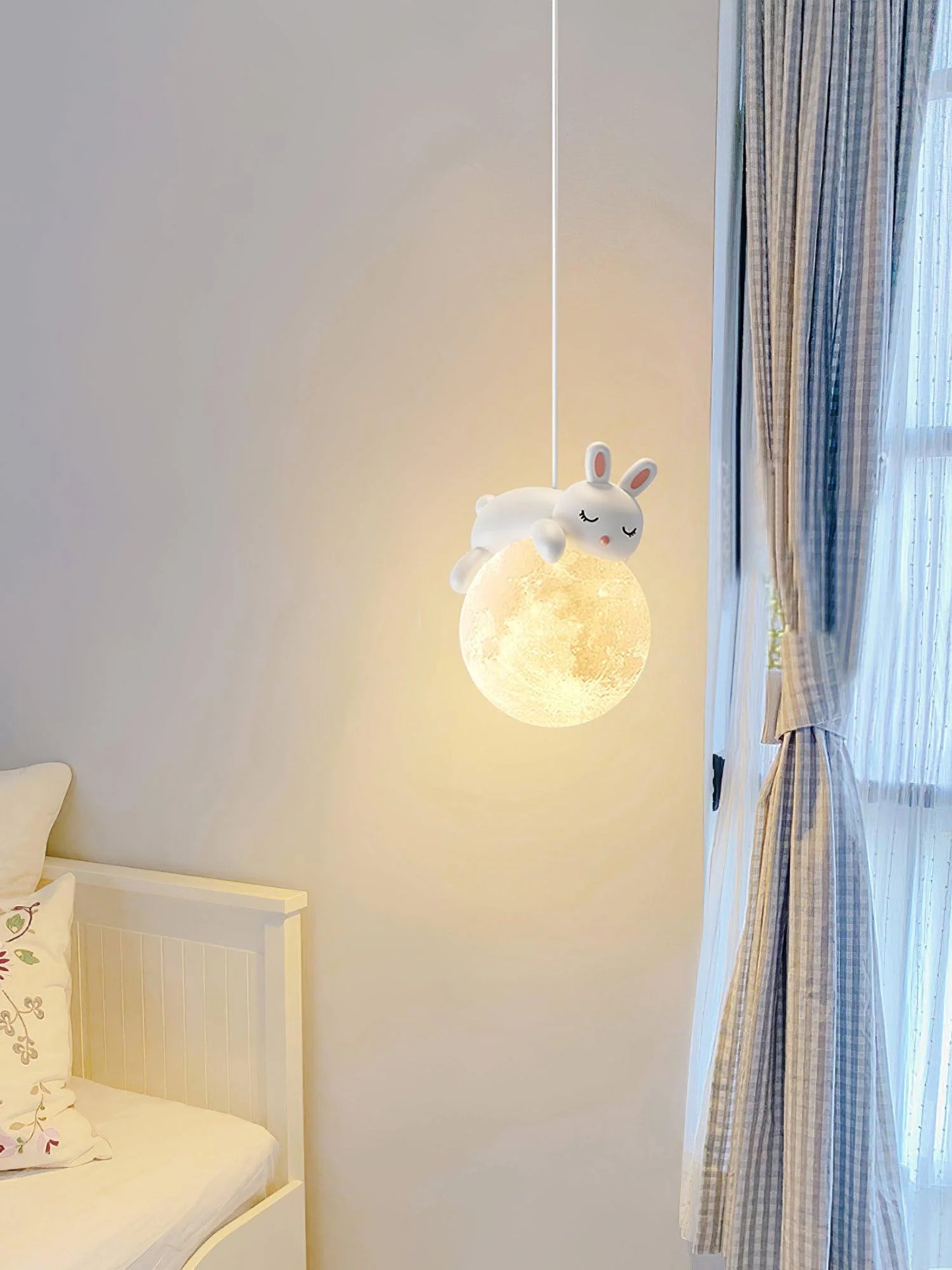 Hdc Cartoon Rabbit Pendant Lamps LED Modern Hanging Light for Baby Room Kids Bedroom