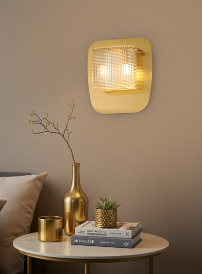HDC Smoke & Amber Finish Luxury Glass Wall Light for Living Room