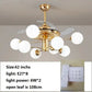 Hdc 8 Light Frost Glass Ceiling Fan Chandelier Gold Retractable Light Led 3 Color Setting Control With Remote