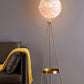 Hdc Metal Suspended Feather Lampshade Tripod Floor Lamp with Shelf for Bedroom (Color : Warm Light)