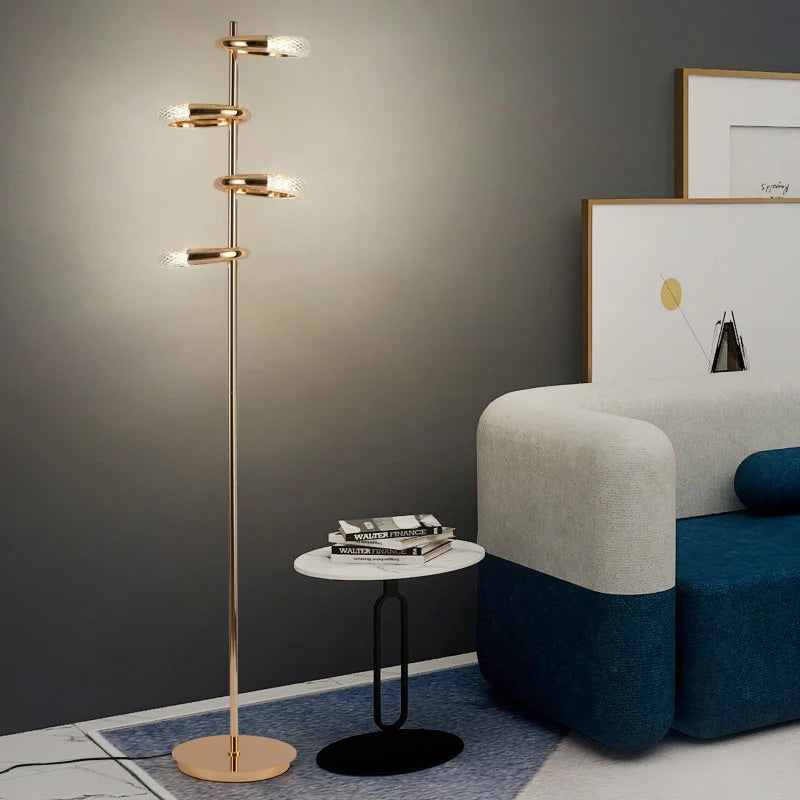 Hdc Gold Concentric 4 Light Floor Lamp For Living Room Bedroom