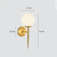 Hdc New Nordic Style Golden Frosted Glass Ball Wall Sconce For Bedroom Bedside Corridor