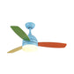 Hdc 36" Blue Led Fan Ceiling Fan Chandelier For Kids Bedroom- Tricolor
