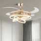 HDC Invisible Golden Rings Ceiling Fan Chandelier With Remote Control 4 Retractable Abs Blades - Tricolor