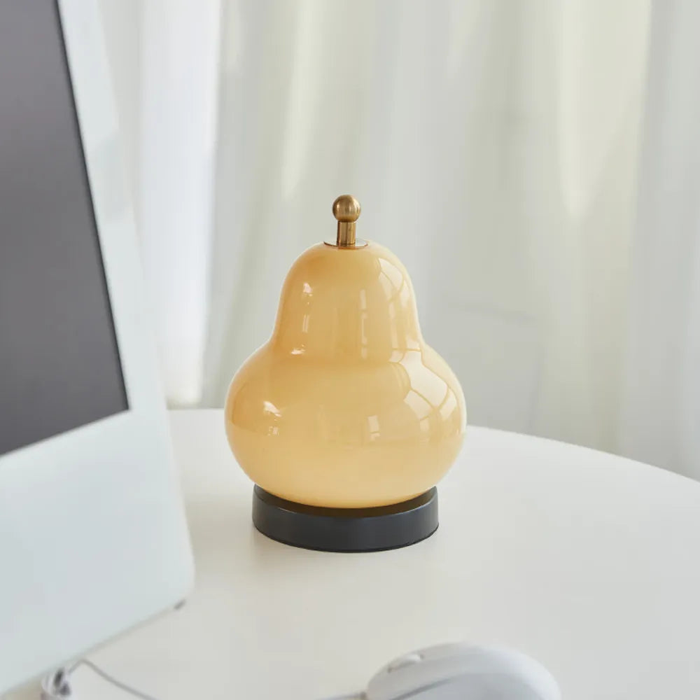 Hdc French Cream Pear Table Lamp Portable Rechargeable Touch Bedside Lamp