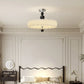HDC Traditional French Iron PE Cloud Wave Round LED Semi-Flush Mount Ceiling Light For Dining Room & Living Room