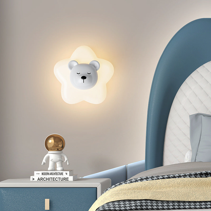 HDC Luxury Kids Teddy Bear Cloud Wall Light Cute Decorative Bedroom & Nursery Lamp