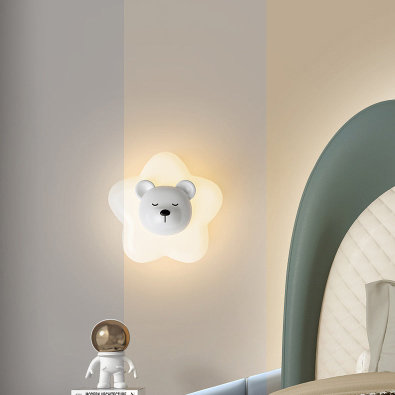 HDC Luxury Kids Teddy Bear Cloud Wall Light Cute Decorative Bedroom & Nursery Lamp