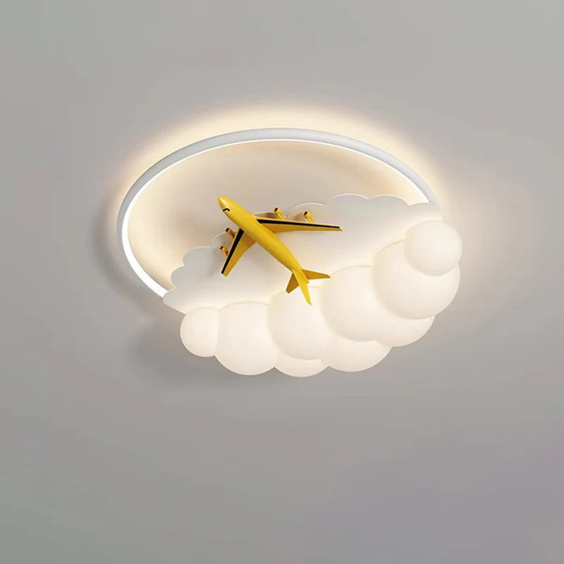 HDC Modern Kids Airplane Cloud LED Ceiling Light for Bedroom & Playroom
