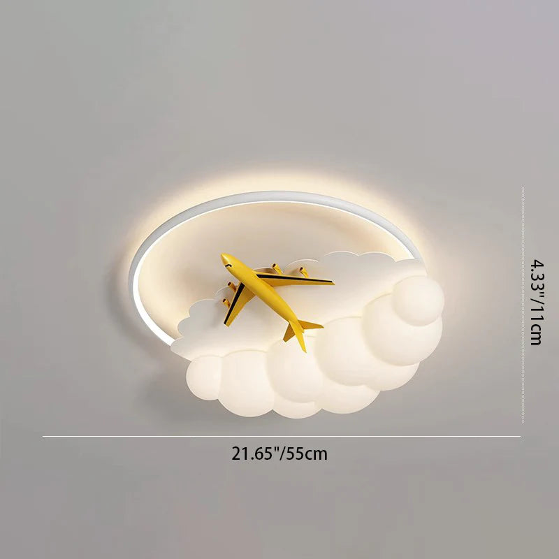 HDC Modern Kids Airplane Cloud LED Ceiling Light for Bedroom & Playroom