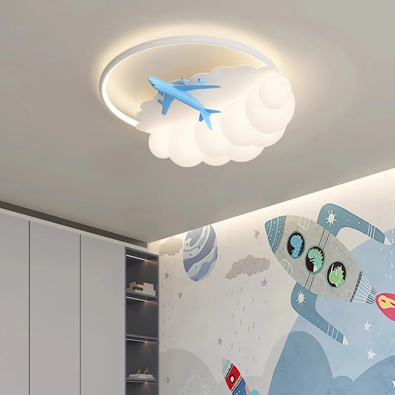 HDC Modern Kids Airplane Cloud LED Ceiling Light for Bedroom & Playroom