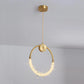 Hdc Modern Copper Led Ring Pendant Light For Bedroom, Living Room