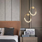 Hdc Modern Copper Led Ring Pendant Light For Bedroom, Living Room