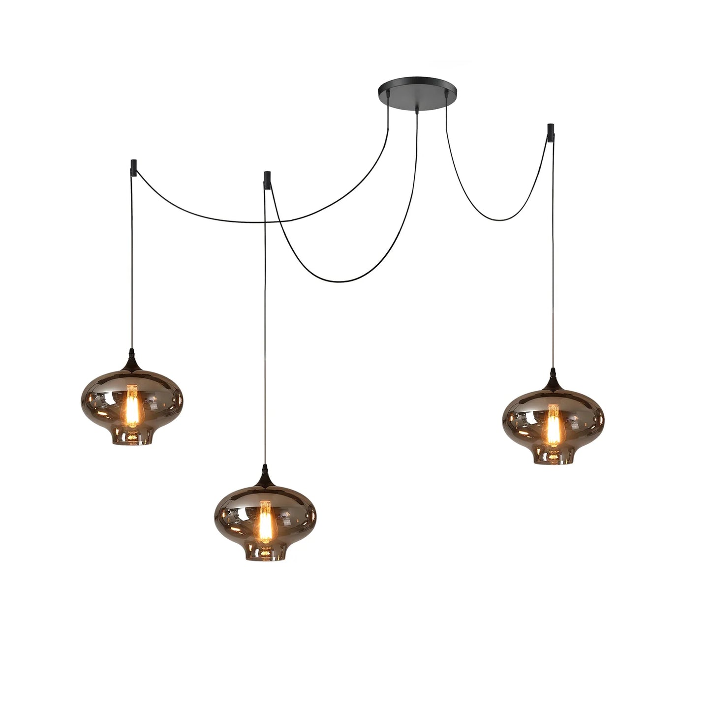 Hdc 1 Light Smokey Grey Glass Pendant Lighting Fixture