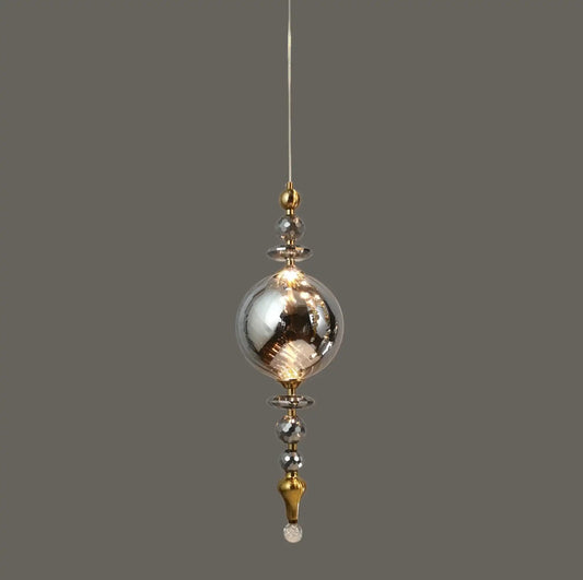 HDC Premium Metal Smoke Glass Hanging Pendant Light Indoor Crystal Smokey light Fixture