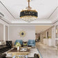 HDC 42" Modern Creative Design Chandelier Ceiling Fan with LED Lighting,Crystal Chandelier Fan Gold Retractable Ceiling Fan Light