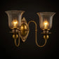 HDC 2 Light Vintage Brass Gold Metal Wall Light for Living Room Drawing Room Bedroom