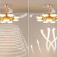 Hdc Invisible Gold Rings Ceiling Fan Chandelier With Remote 4 Retractable Abs Blades - Warm White