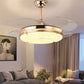 Hdc Gold Ceiling Fan Chandelier With Remote Control 4 Retractable Abs Blades - Warm White