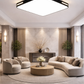 HDC Modern Black 470MM Square LED Ceiling Light for Bedroom, Living Room