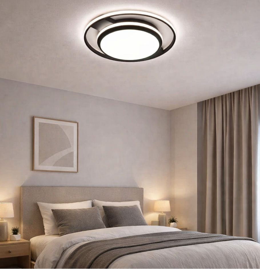 HDC Modern Black 500MM Ceiling Light with Sleek Bar Design for Bedroom