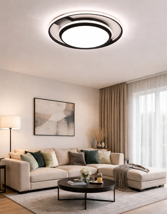 HDC Modern Black 500MM Ceiling Light with Sleek Bar Design for Bedroom