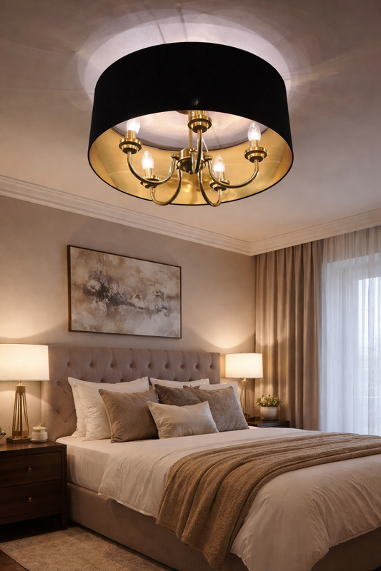 HDC Black Modern Multi-Arm Ceiling Chandelier for Bedroom, Living Room