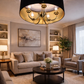HDC Black Modern Multi-Arm Ceiling Chandelier for Bedroom, Living Room