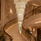HDC 1650mm Premium Crystal Cascade Double Height Chandelier for Staircase
