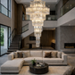 HDC Luxury 1950mm Multi-Tier Crystal Double Height Chandelier for Staircase & Lobby