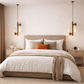 HDC Antique Brass Luxury Dual Marble Tube Pendant Light for Bedroom, Living Room