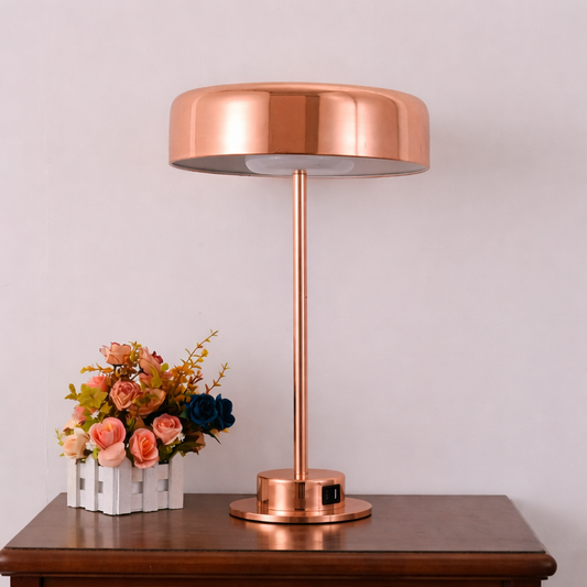 HDC 40 Watt Premium Rose Gold/Gold Table Lamp with Touch Control & USB Charging