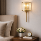 HDC Modern Designer Wall Sconce Luxury Gold Glass Wall Light for Bedroom, Living Room
