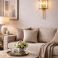 HDC Modern Designer Wall Sconce Luxury Gold Glass Wall Light for Bedroom, Living Room