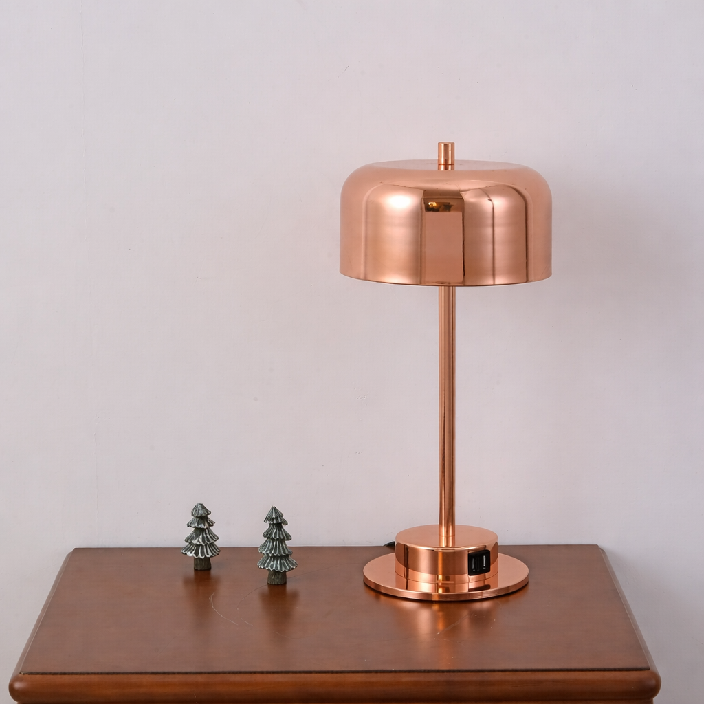 HDC 40 Watt Premium Rose Gold/Gold Table Lamp with Touch Control & USB Charging