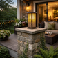 HDC Premium Outdoor Pillar Garden Light with Frosted Glass & Metal Body