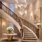 HDC Premium Floating Crystal Ribbon Glow Luxury Chandelier in Gold Finish