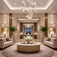 HDC Premium Floating Crystal Ribbon Glow Luxury Chandelier in Gold Finish