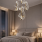 HDC Premium Floating Crystal Ribbon Glow Luxury Chandelier in Gold Finish